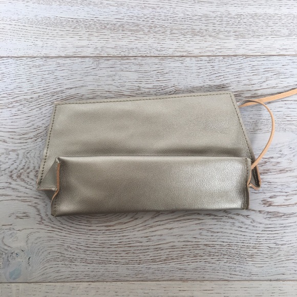 Saks Fifth Avenue Gold Cosmetic Case - Picture 2 of 3